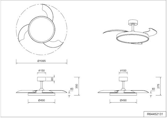 Trio Lighting Kasfjord 106cm Ceiling Fan with Light Fixture White