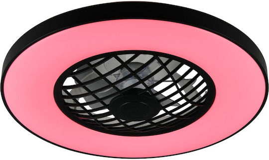 Trio Lighting Linköping Plafonieră 59cm cu Lentile de Mărire Neagră