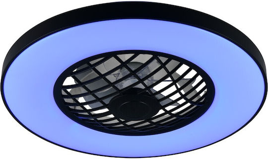 Trio Lighting Linköping Plafonieră 59cm cu Lentile de Mărire Neagră