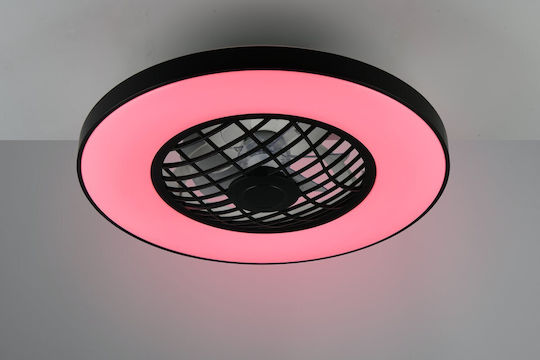 Trio Lighting Linköping Plafonieră 59cm cu Lentile de Mărire Neagră
