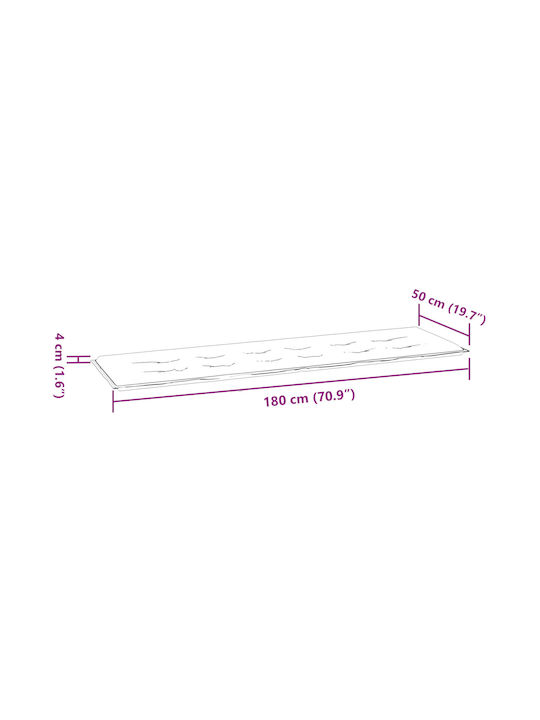 vidaXL Multicolour Garden Bench Cushion 50x180cm