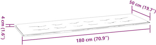 vidaXL Mehrfarbiges Gartenstuhlkissen 50x180cm