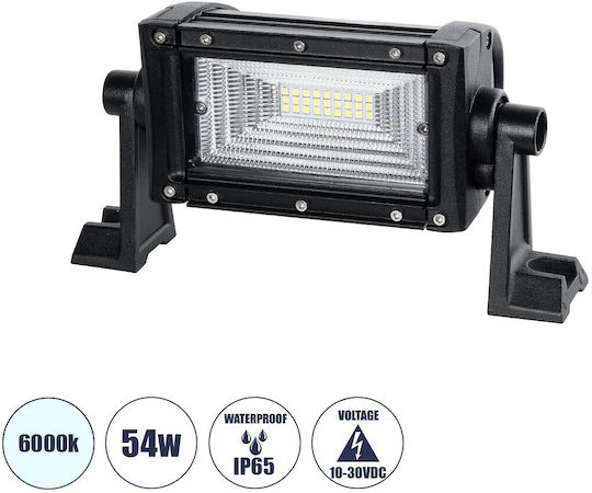GloboStar Waterproof Headlights Car in Bar Shape LED 54W 22cm with White Lighting 1pcs