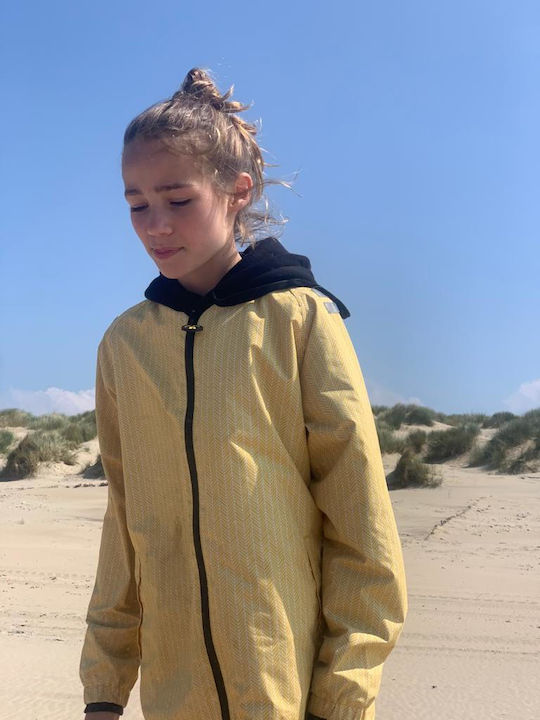 Waterproof Kids' Casual Jacket Windproof with Lining & Hood Yellow
