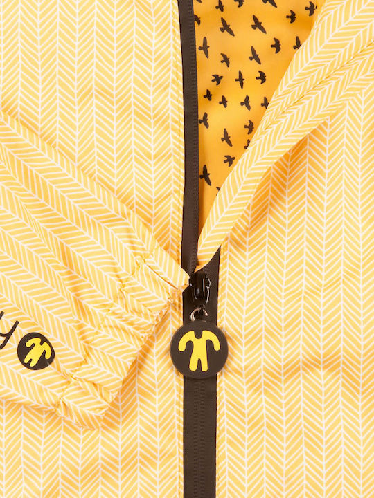 Waterproof Kids' Casual Jacket Windproof with Lining & Hood Yellow