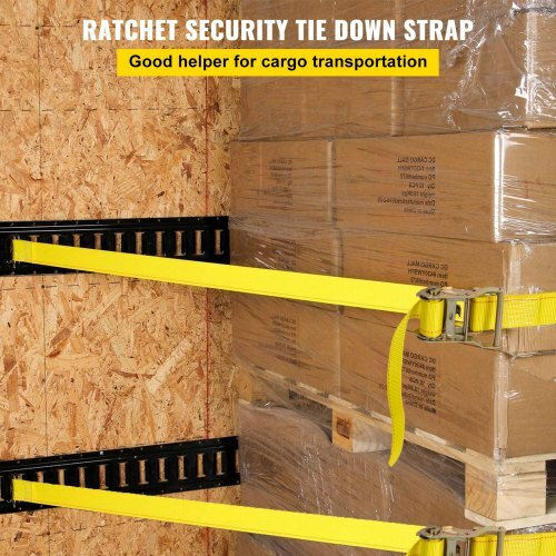 Vevor E-Track Ratchet Straps 18 Pieces 15 Feet Tie-Down Kit for Cargo Van Truck Trailer