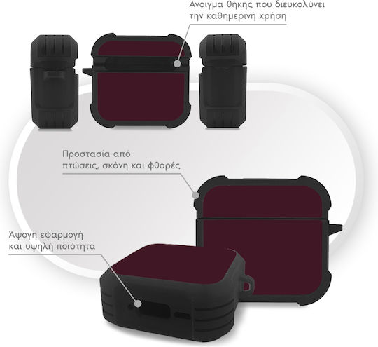 Sonique Colorbloc Series Калъф в Бордо цвят за Apple AirPods 4