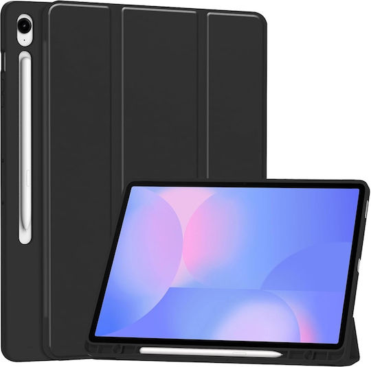 Husă Tabletă Samsung Galaxy Tab S10 FE Plus Suport Stilou Funcție Sleep Wake Skdr Flex Trifold Negru Set Sticker