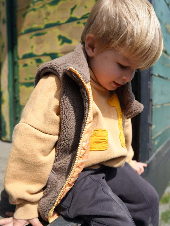 Kinderstrickjacke Fleece Grey