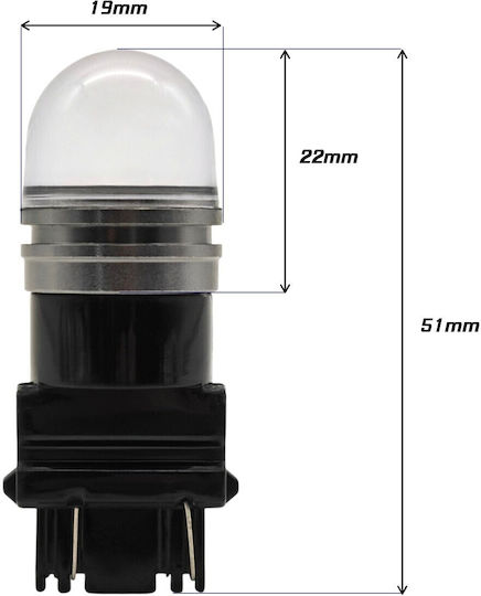Bec P27/7w LED 3157 12V 900lm Canbus Roșu