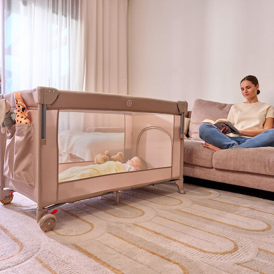 Lionelo Ellen Playpen 2 Levels with Mattress Gray