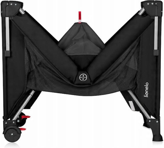 Lionelo Ellen Παρκοκρέβατο 2 Επιπέδων με Στρώμα Μαύρο 60x120cm