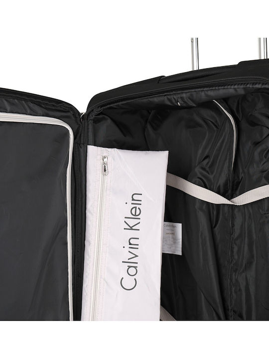 Calvin Klein Gala Valiză De Călătorie Medie Din Material Textil Neagră Cu 4 Roți Înălțime 66 Cm