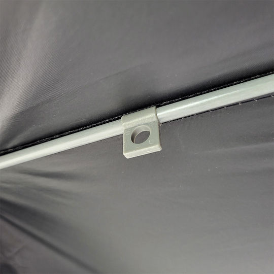 Summer Club Eden Folding Aluminum Beach Umbrella Diameter 2.25m with UV Protection and Air Duct Black Black/Beige