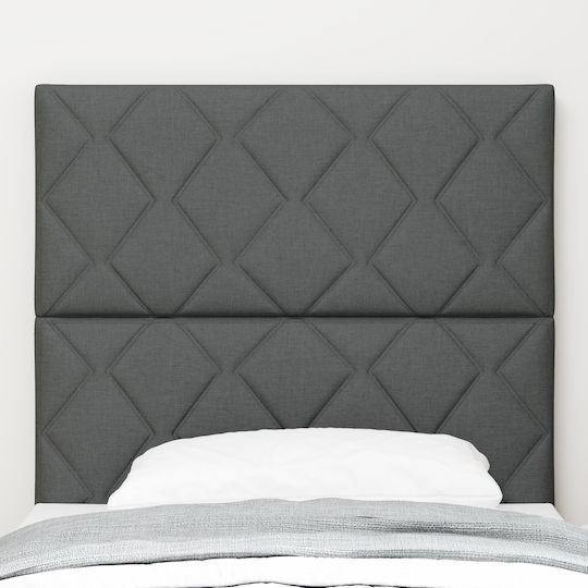 vidaXL Табла за легло Текстил Dark Gray 90см
