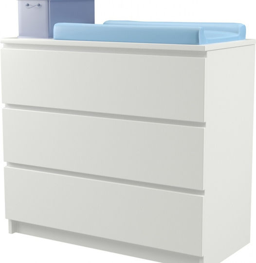 Apollon Baby Dresser with 3 Drawers White 100x50x75cm