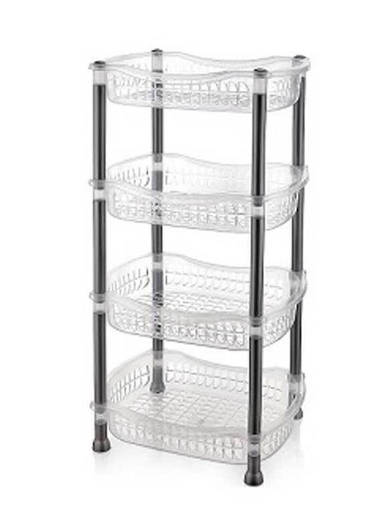Chios Hellas Plastic Kitchen Trolley 4-Tier Gray 41x30x76cm