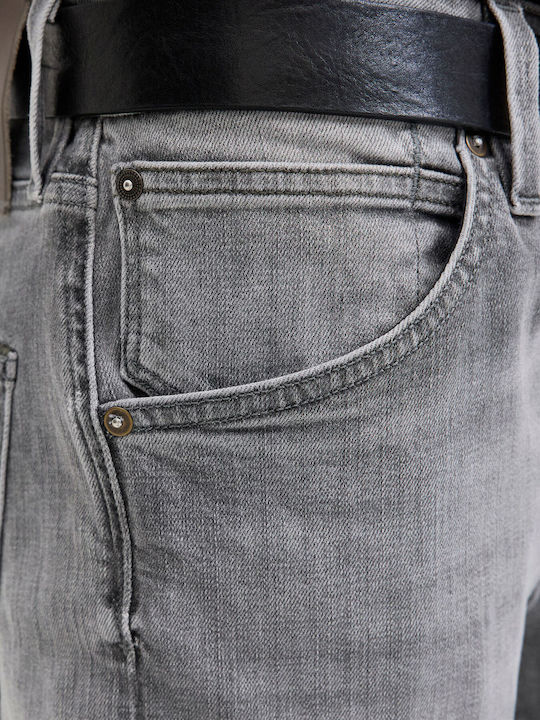 Mike Men's Elastic Jeans Pants with Regular Tapered Fit Black