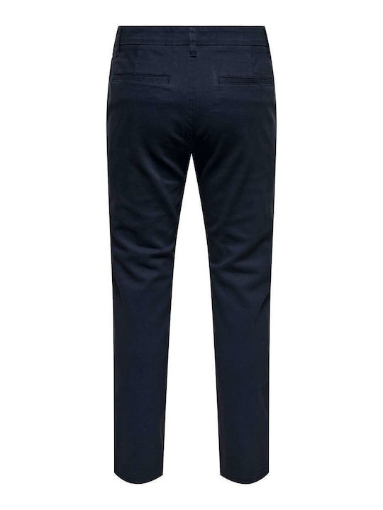 Παντελόνι Chino Ελαστικό σε Slim Εφαρμογή Dark Navy / Blue