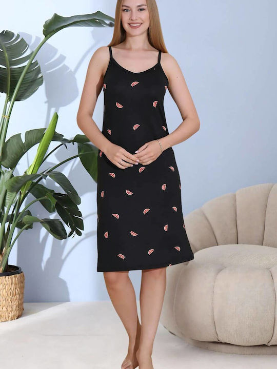 Boyraz Summer Women's Nightdress Black