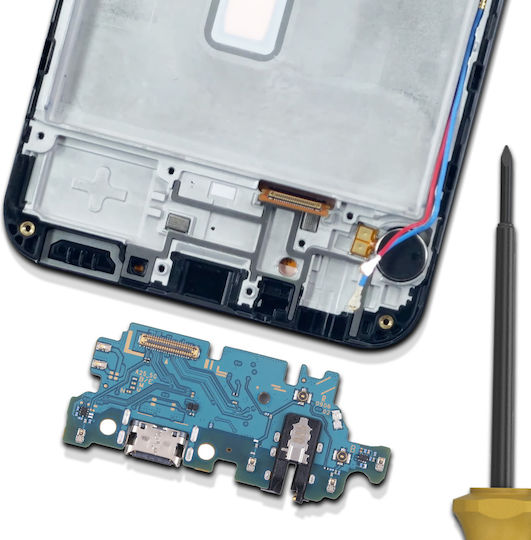 Clappio Usb-C Заряден Конектор Samsung A25 Микрофонен Джак Черен