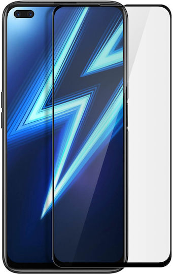 Displayschutzfolie Realme 6 Pro 9h Gehärtetes Glas Mit Geätztem Klare Umriss Schwarz