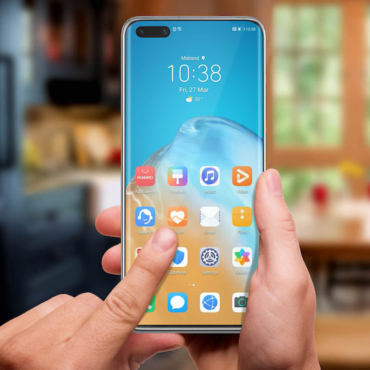 Защитен Екран Huawei P40 Pro Екран 9h Закалено Стъкло Akashi Контур Черен
