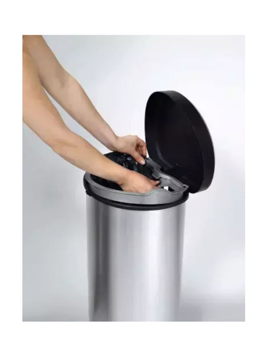 Curver Decobin Metallic Waste Bin with Pedal Silver 40lt