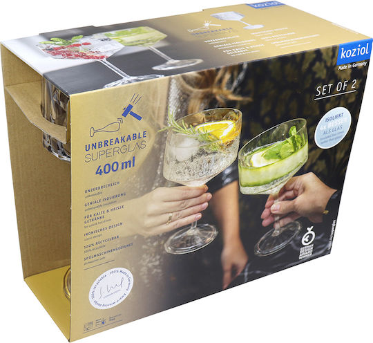 Koziol Set of Glasses Cocktail/Drinking made of Glass 400ml 2pcs