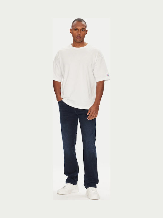 Angels Men's Elastic Jeans Pants With Slim Straight Fit Navy Blue