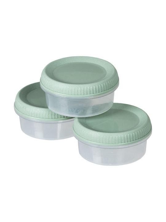 Food Containers 3 Pieces Sauce Cups Round 3x0.08L Smart Eco To Go Ø7x10cm Light Green