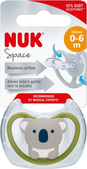 Nuk Space Orthodontic Pacifier Silicone with Case Koala - Green for 0-6 months
