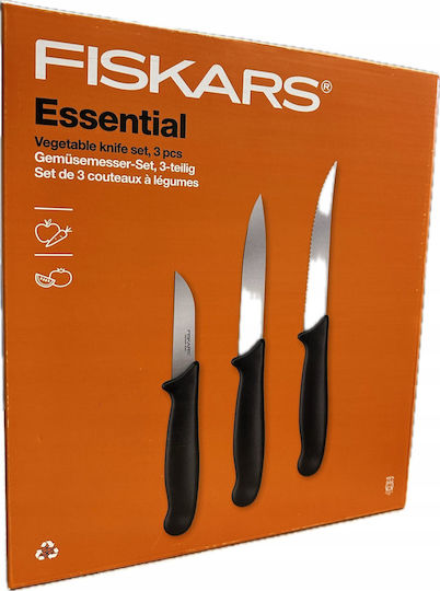 Fiskars Essential Σετ Μαχαίρια από Ανοξείδωτο Ατσάλι 3τμχ