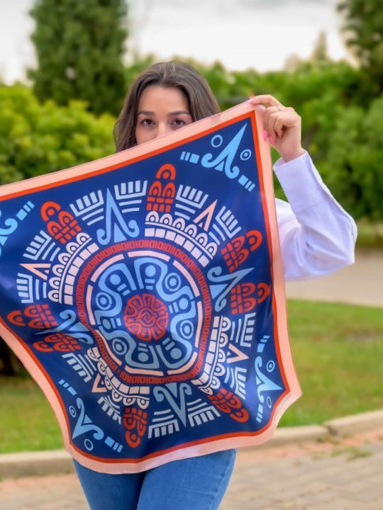 Kalfas Luxury Silk Γυναικείο Μεταξωτό Φουλάρι Πολύχρωμο