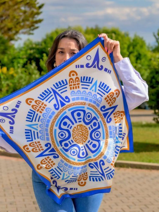 Kalfas Luxury Silk Γυναικείο Μεταξωτό Φουλάρι Πολύχρωμο