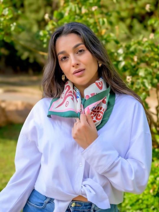 Kalfas Luxury Silk Γυναικείο Μεταξωτό Φουλάρι Πολύχρωμο