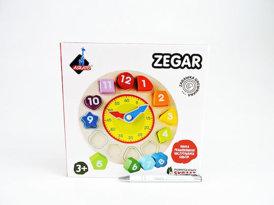 Askato Educational Time Learning Game made of Wood for 3+ years Years Old