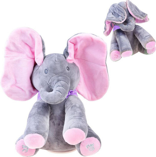Interactive Plush Elephant Mascot Elephant Covers Its Eyes Sings Za3112