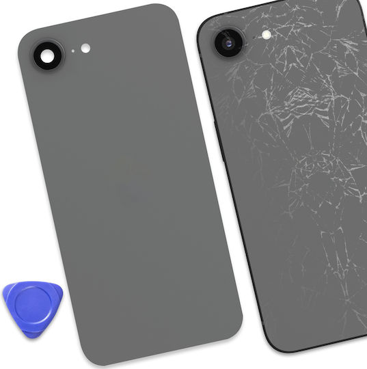 Clappio Replacement Rear Glass for iPhone 16e Black