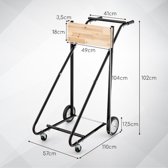 Costway Καρότσι Μεταφοράς για Φορτίο Βάρους έως 150kg σε Ροζ Χρώμα
