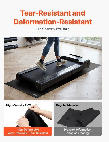 Vevor Gym Exercise Equipment Floor Mat Black 76x182cm
