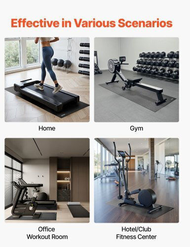 Vevor Gym Exercise Equipment Floor Mat Black 76x182cm