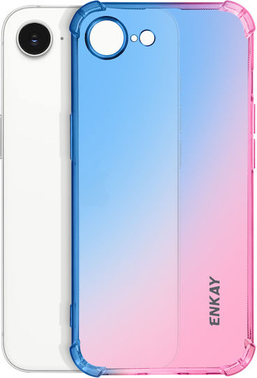 Enkay Silikon Handyhülle Für iPhone 16e Gradient Blau Rosa