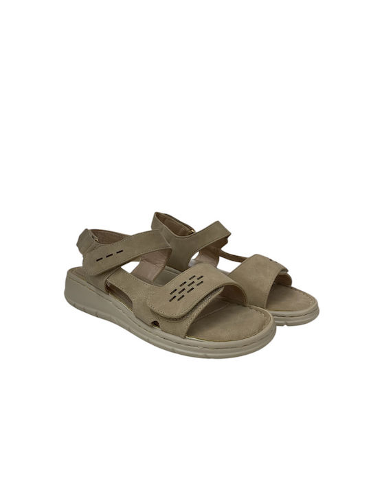 Damen Anatomische Flache Sandalen Beige