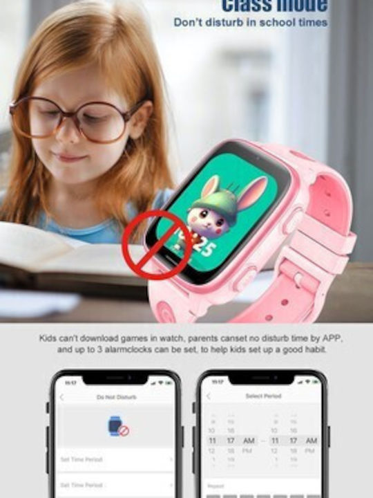 INTIME Kids Digital Watch with GPS and Rubber/Plastic Strap Black