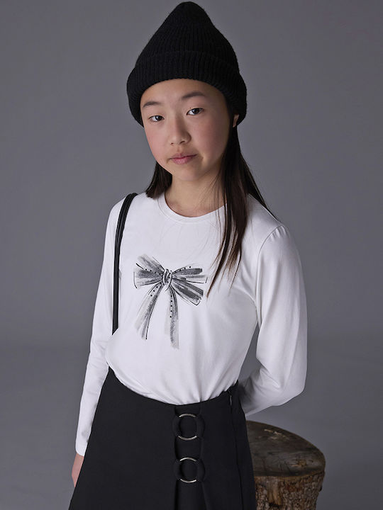 Kids Long-Sleeved Beige Basic Top