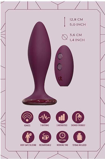Dream Toys Πρωκτική Σφήνα με Δυνατότητα Ασύρματης Λειτουργίας και Δόνηση Κόκκινη