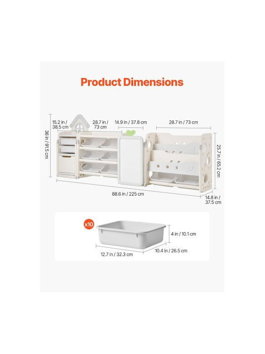 Kids Plastic Cabinet Beige