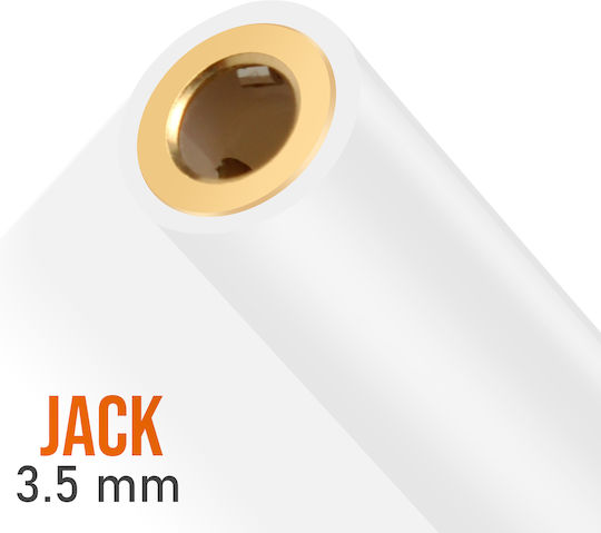 Adaptor Audio Linq Jack 3.5mm Femelă La Lightning Usb C Mascul Alb