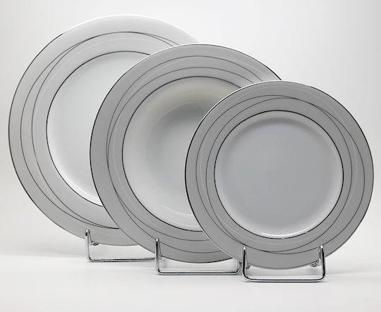 Christinholm Christinholm 638 Platin Σερβίτσιο Πιάτων από Πορσελάνη Ασημί 40τμχ